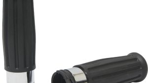 HARDDRIVE GRIPS VINTAGE CHROME RING 96-UP CABLE THROTTLE