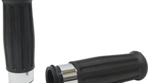 HARDDRIVE GRIPS VINTAGE CHROME RING THROTTLE BY WIRE