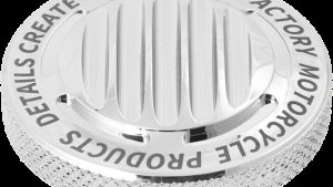 KENS FACTORY NL GAS CAP FINNED CHROME DUMMY CAP FOR M8 LH