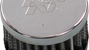 K&N CRANKCASE VENT AIR FILTER DIRECT MOUNT CHROME TOP