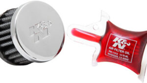 K&N CRANKCASE VENT AIR FILTER DIRECT MOUNT CHROME TOP