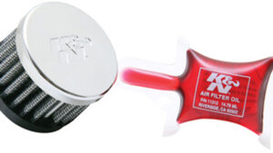 K&N CRANKCASE VENT AIR FILTER DIRECT MOUNT CHROME TOP