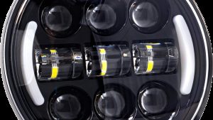 LETRIC LIGHTING CO 5.75" DELUXE HDLIGHT W/ TURNS BLACK W/ SWITCHBACK