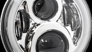 LETRIC LIGHTING CO 7" LED HEADLIGHT FULL HALO CHR W/ MNT ADAPTER