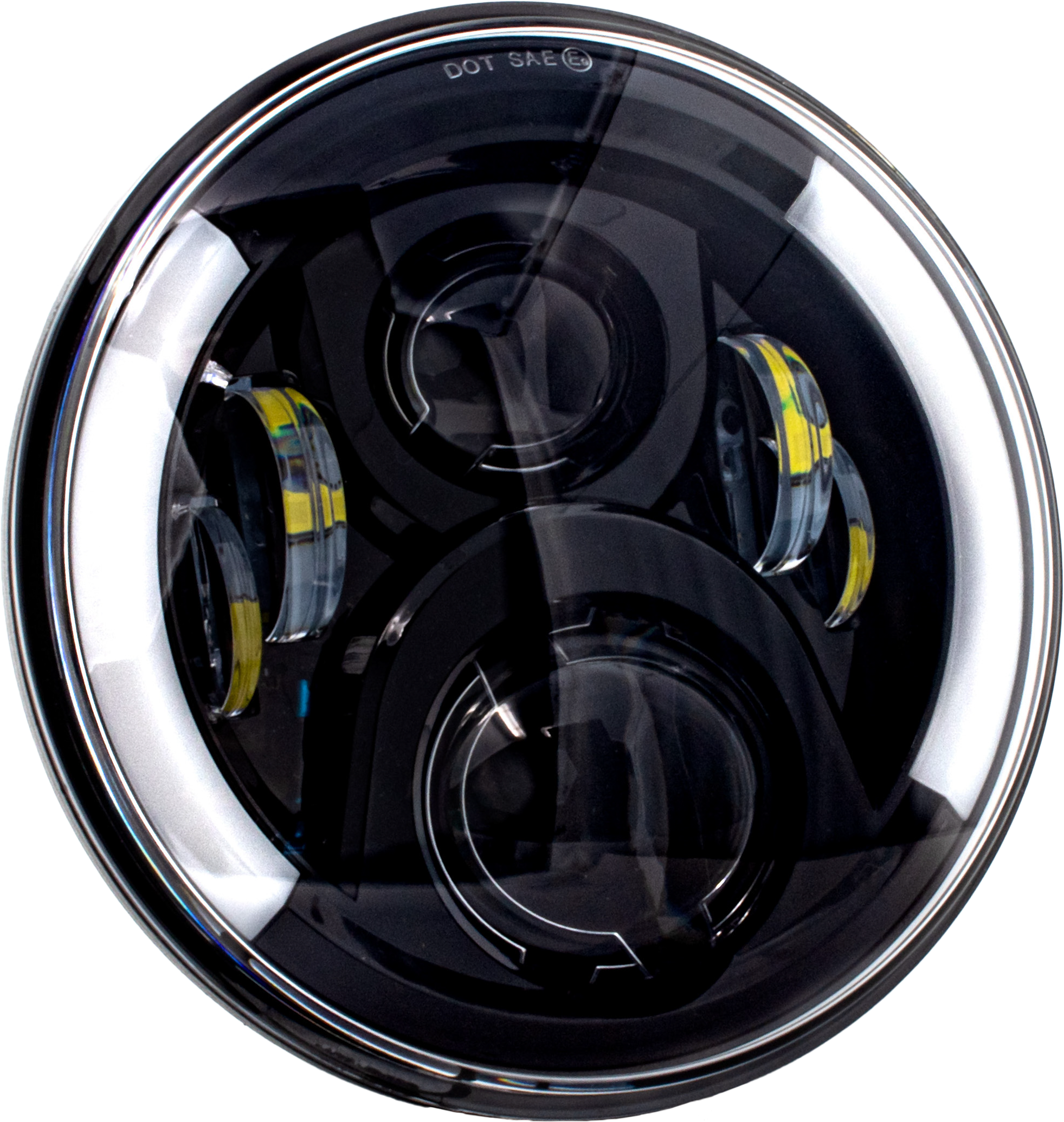 LETRIC LIGHTING CO 7" LED DELUXE HDLGHT W TURNS BLACK W/ MNT ADAPTER