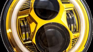 LETRIC LIGHTING CO 7" LED GOLD HEADLIGHT HALO W/ MNT ADAPTER