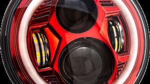 LETRIC LIGHTING CO 7" LED RED HEADLIGHT HALO W/ MNT ADAPTER