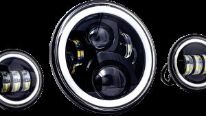 LETRIC LIGHTING CO 7" LED HDLGT KIT BLK HALO W/ MNT ADAPTER