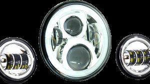 LETRIC LIGHTING CO 7" LED HDLGT KIT CHR HALO W/ MNT ADAPTER