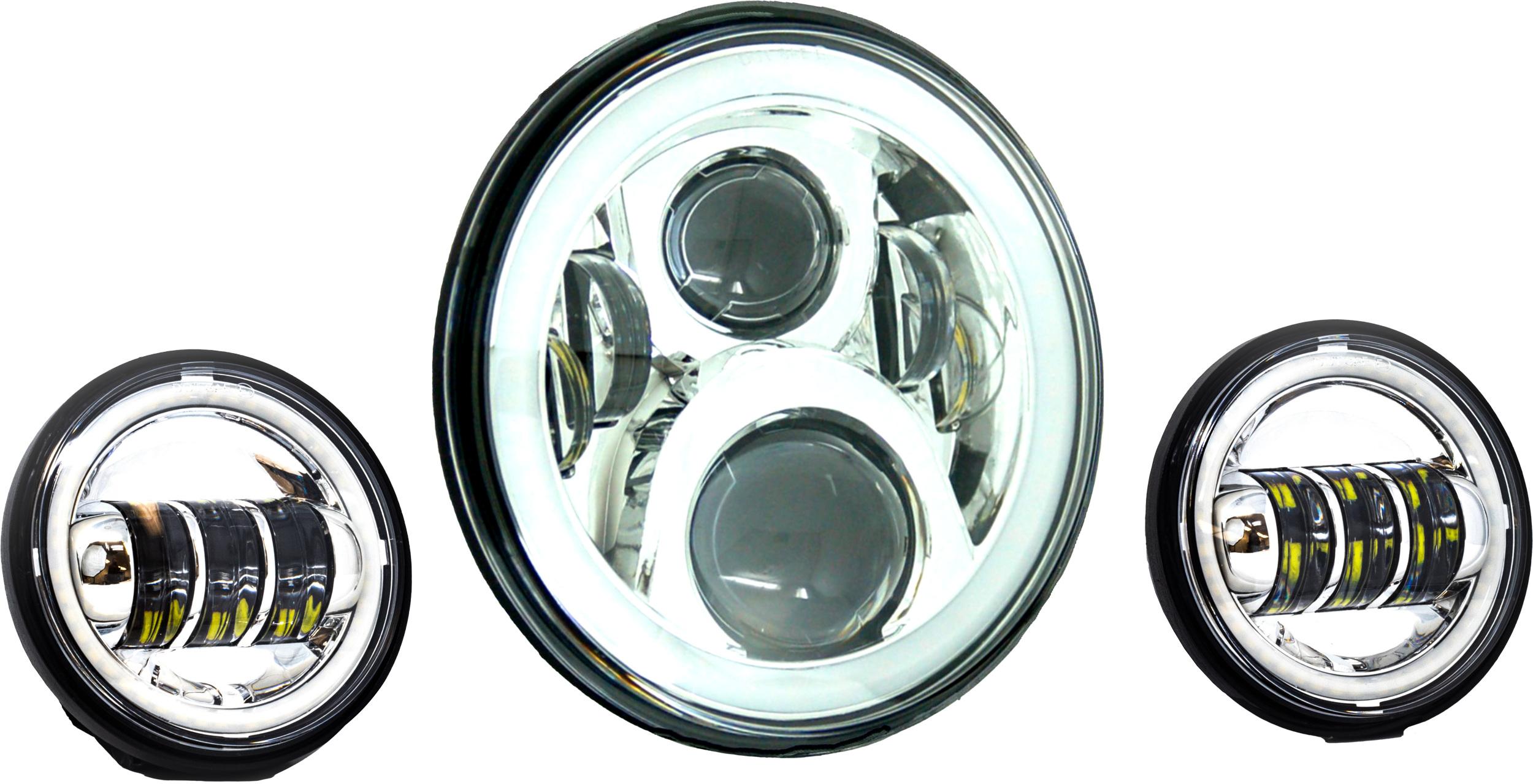 LETRIC LIGHTING CO 7" LED HDLGT KIT CHR HALO W/ MNT ADAPTER
