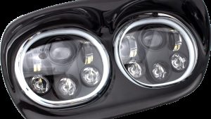 LETRIC LIGHTING CO LED HEADLIGHT BLK/BLK HALO FLTR `98-13