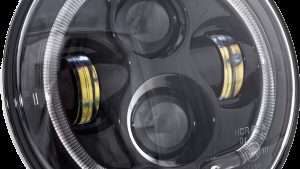LETRIC LIGHTING CO 7" LED HEADLIGHT BLACK HALO INDIAN