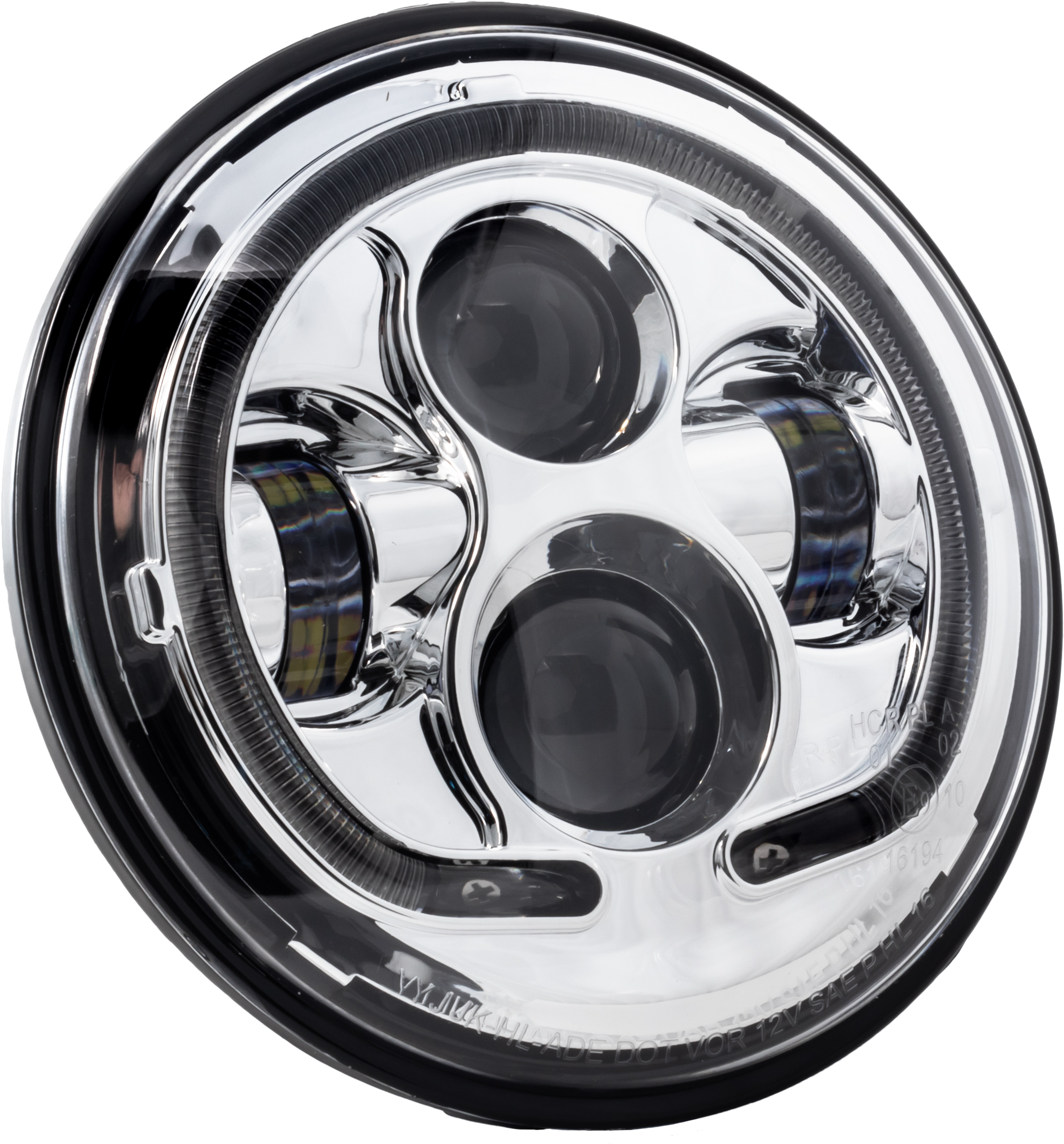 LETRIC LIGHTING CO 7" LED HEADLIGHT CHROME HALO INDIAN