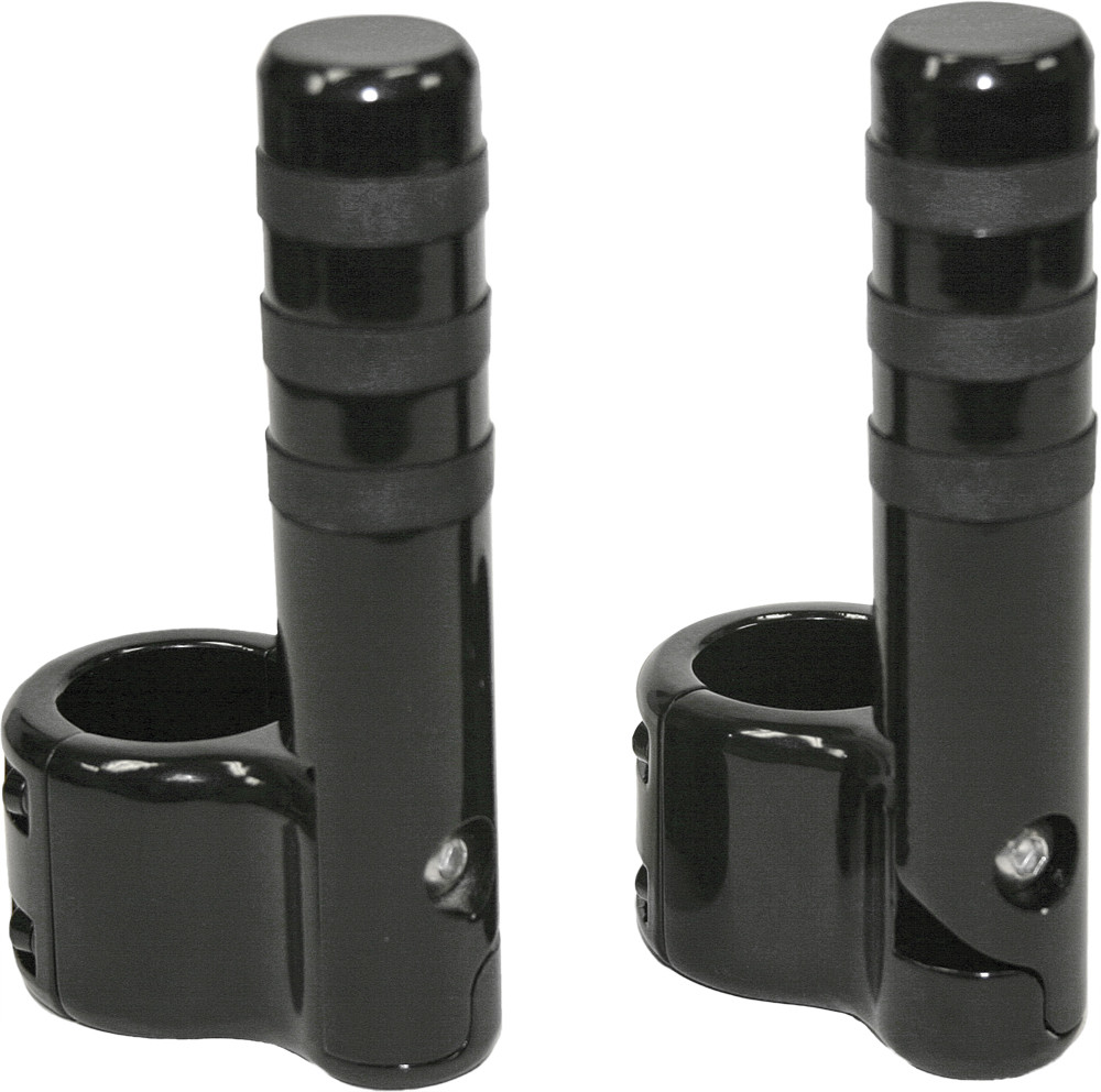 LINDBY CLAMP-ON PEGS BLK W/ WIDE O RING FOR 1 1/2" BAR