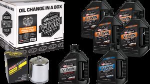 MAXIMA V-TWIN OIL CHANGE KIT MINERAL EVO CHROME FILER