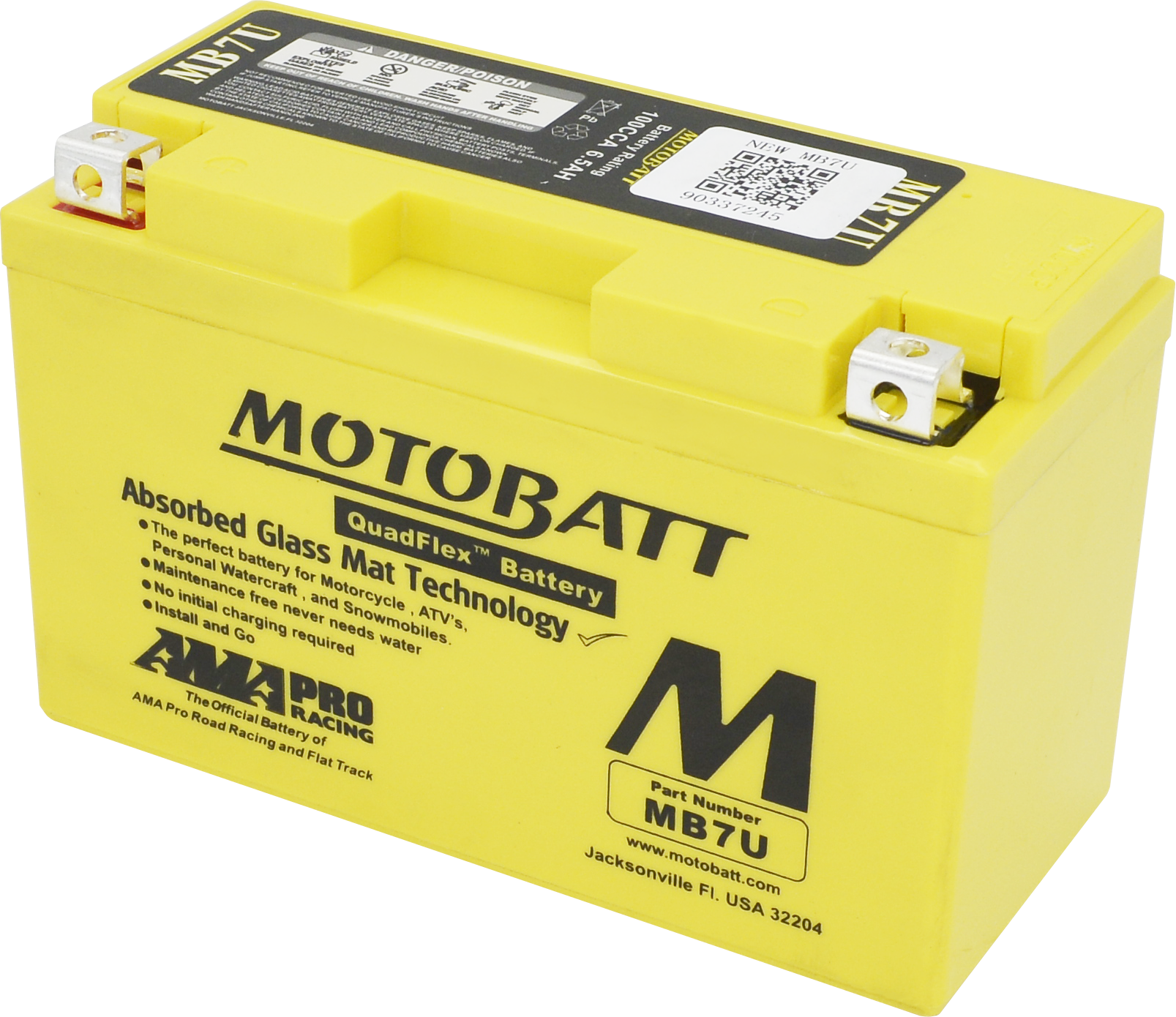 MOTOBATT BATTERY MB7U SEALED FACTORY ACTIVATED