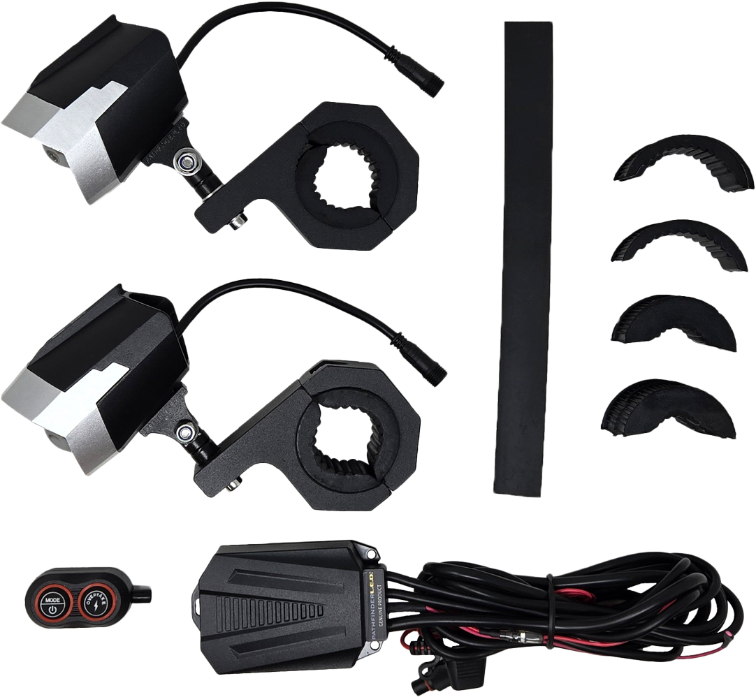 PATHFINDER DUAL SWITCHBACK LED LIGHTS SILVER/BLK WIRELESS REMOTE PR