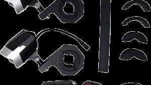 PATHFINDER DUAL SWITCHBACK LED LIGHTS SILVER/BLK WIRED REMOTE PR