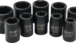 PERFORMANCE TOOL 10 PC 1/2" SAE IMP SKT SET SHALLOW