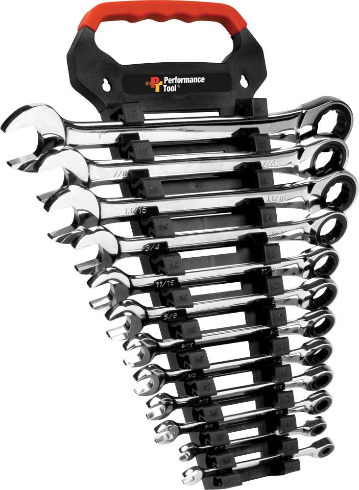 PERFORMANCE TOOL 12 PC SAE RATCHET WRENCH SET