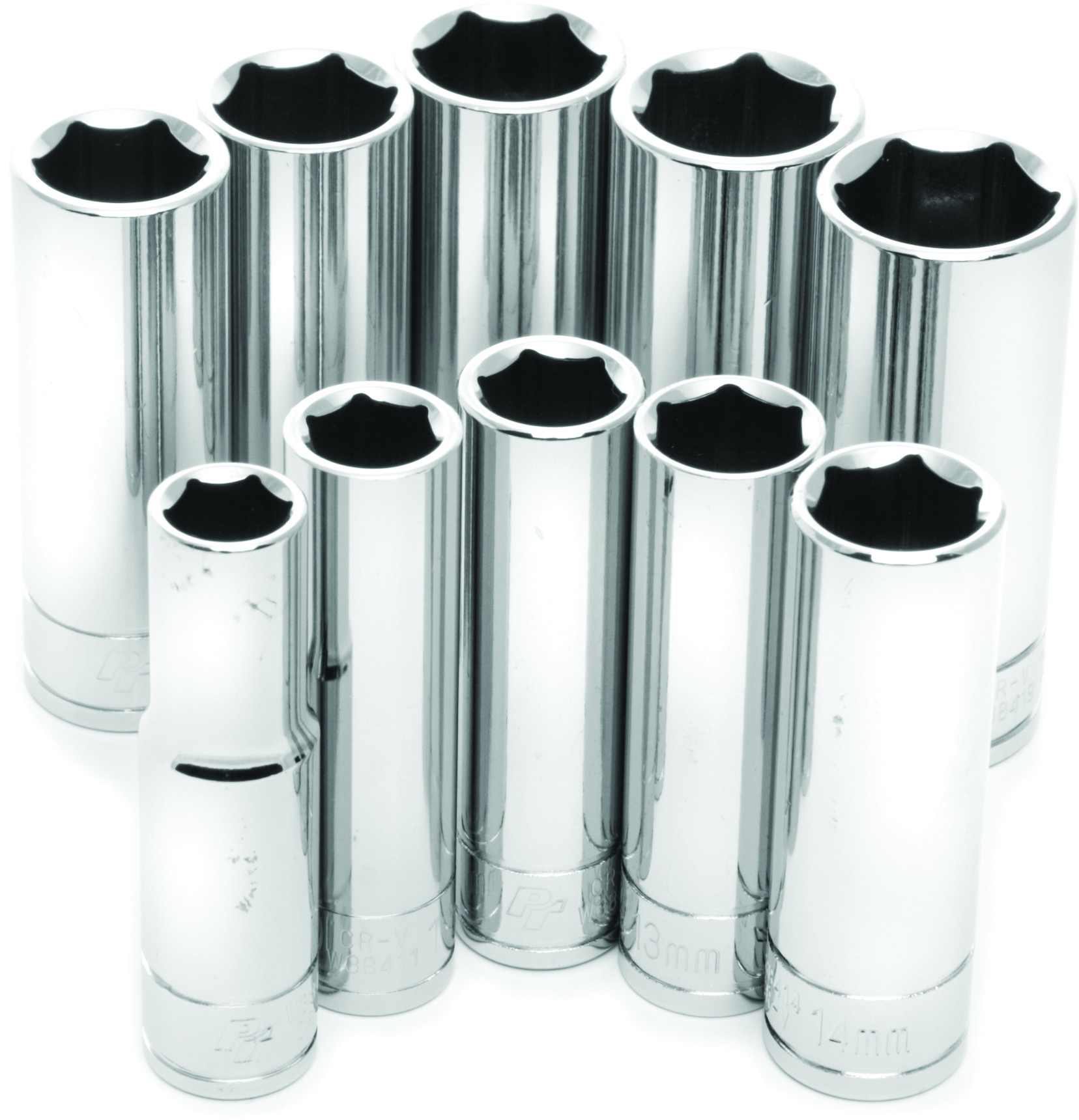 PERFORMANCE TOOL 10 PC 3/8" MET SOCKET SET DEEP