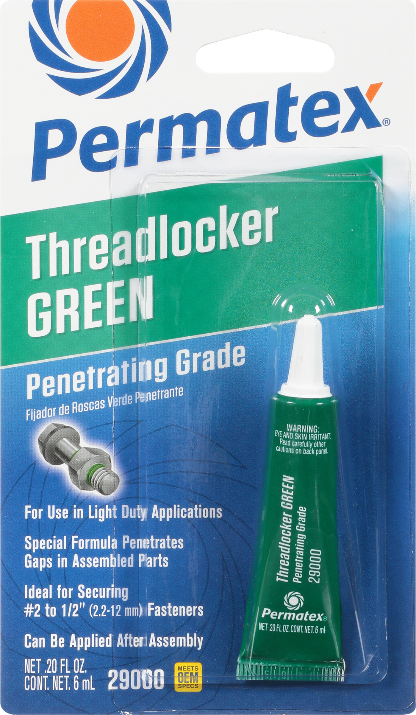PERMATEX PENETRATING GRADE THREADLOCKER GREEN 6 ML