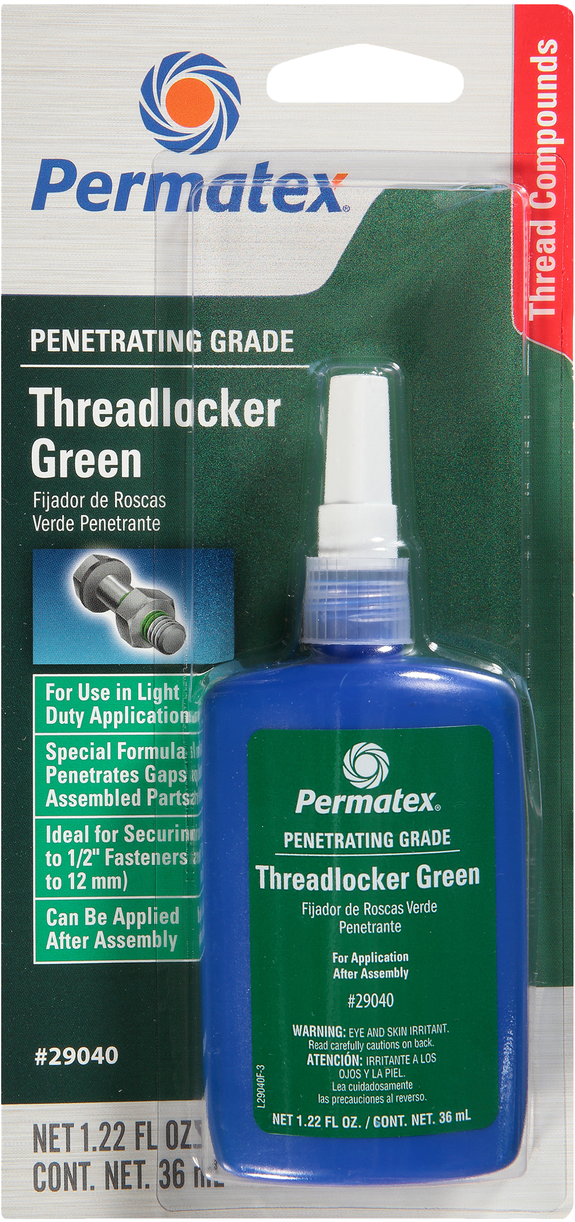 PERMATEX PENETRATING GRADE THREADLOCKER GREEN 36 ML