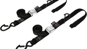 POWERTYE TIE-DOWN RAT SEC HOOK SOFT-TYE 1.5"X6.5' BLACK/BLACK PAIR