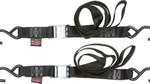 POWERTYE TIE-DOWN CAM S-HOOK 1.5"X5.5' BLACK PAIR