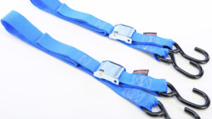 POWERTYE TIE-DOWN CAM S-HOOK 1.5"X5.5' BLUE PAIR