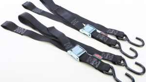 POWERTYE TIE-DOWN CAM S-HOOK SOFT-TYE 1.5"X6' BLACK/BLACK PAIR