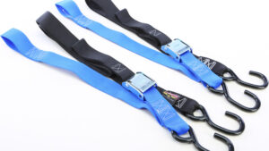 POWERTYE TIE-DOWN CAM S-HOOK SOFT-TYE 1.5"X6' BLACK/BLUE PAIR