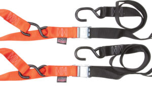 POWERTYE TIE-DOWN CAM S-HOOK SOFT-TYE 1.5"X6' BLACK/ORANGE PAIR