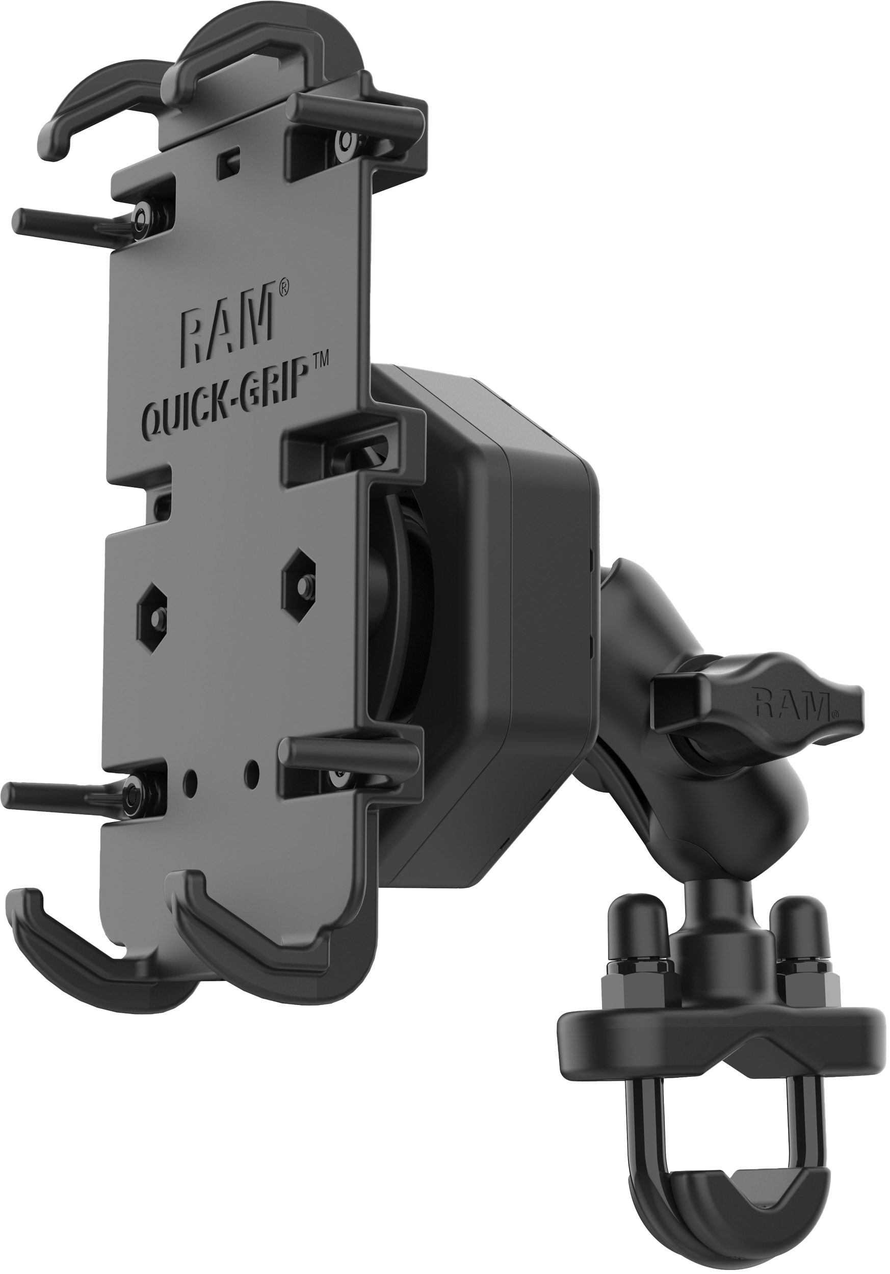 RAM QUICK-GRIP XL PHONE MOUNT VIBE-SAFE & U-BOLT BASE SHORT
