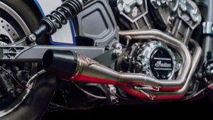 SAWICKI INDIAN SCOUT SHORTY BRUSHED SS W/ BLK END CAP