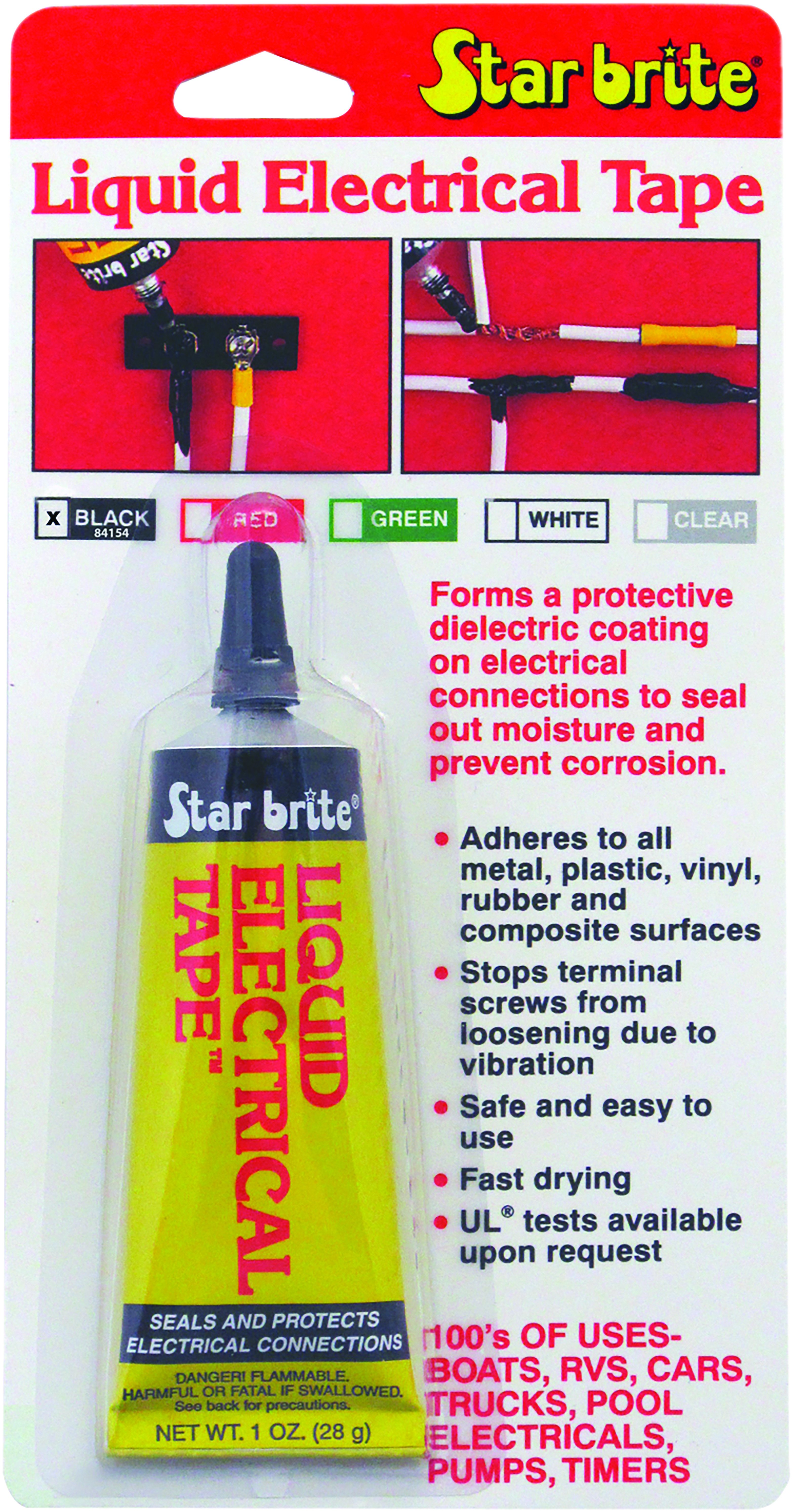 STAR BRITE LIQUID ELECTRICAL TAPE BLACK 1 OZ