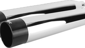TBR COMP-S SLIP-ON M8 FLH/FLT CHROME W/BLACK ENDCAP
