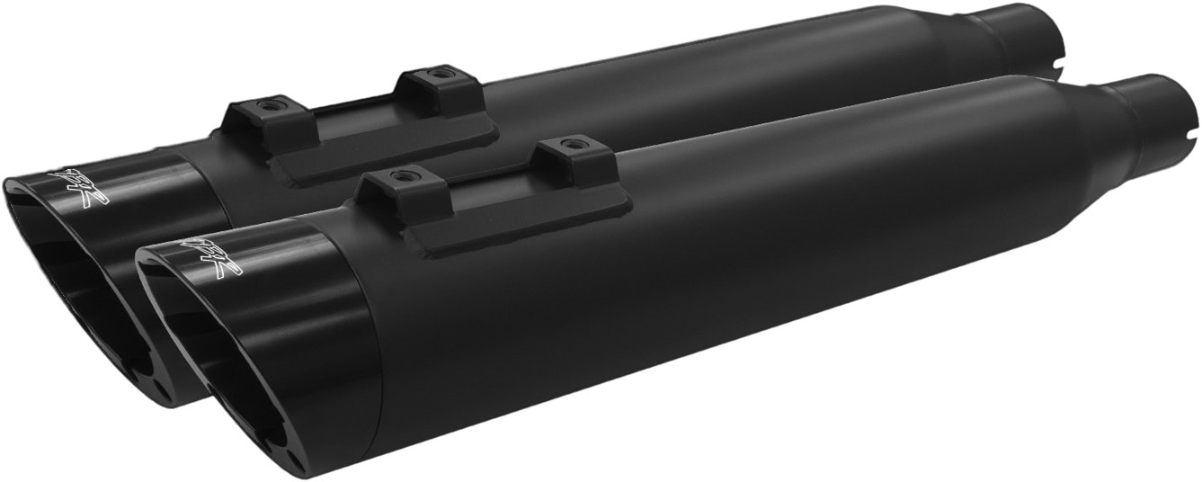 TBR COMP-S SLIP-ON M8 FLH/FLT BLACK W/SLASH BLACK ENDCAP