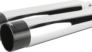 TBR COMP-S SLIP-ON TC FLH/FLT CHROME W/BLACK ENDCAP