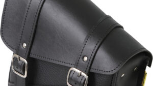 WILLIE & MAX SYN LEATHER SWINGARM BAG 10.5"X11.5"X4.5" BLACK