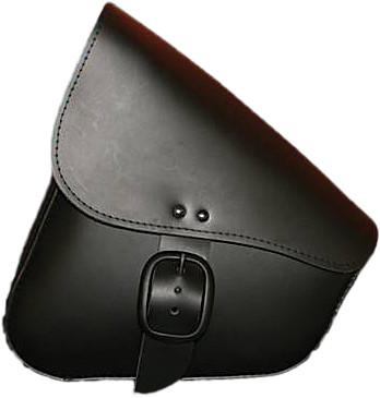 WILLIE & MAX LEATHER SWINGARM BAG BLACK W/MATTE BLACK BUCKLE