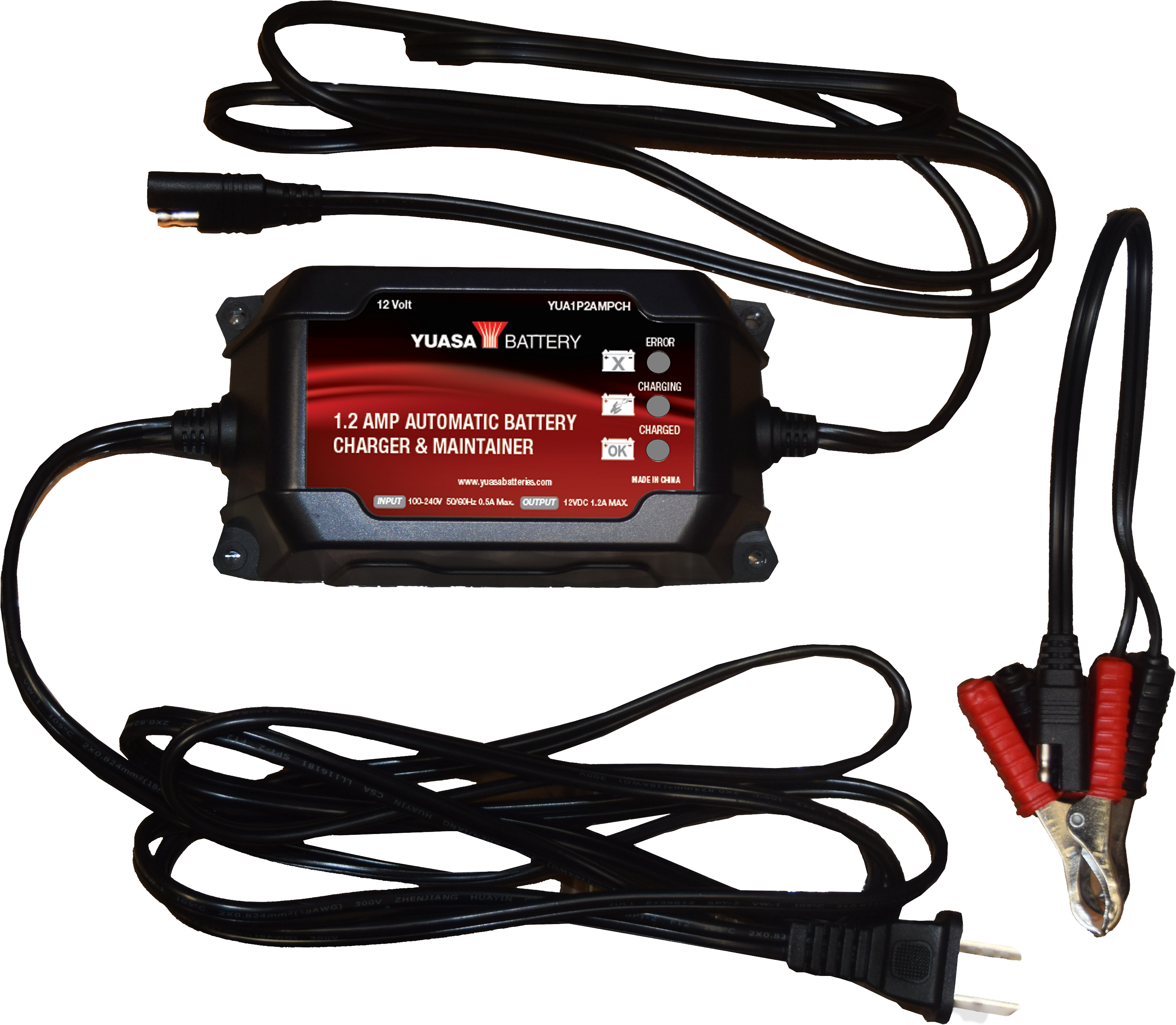YUASA 1.2 AMP CHARGER & MAINTAINER (12V)